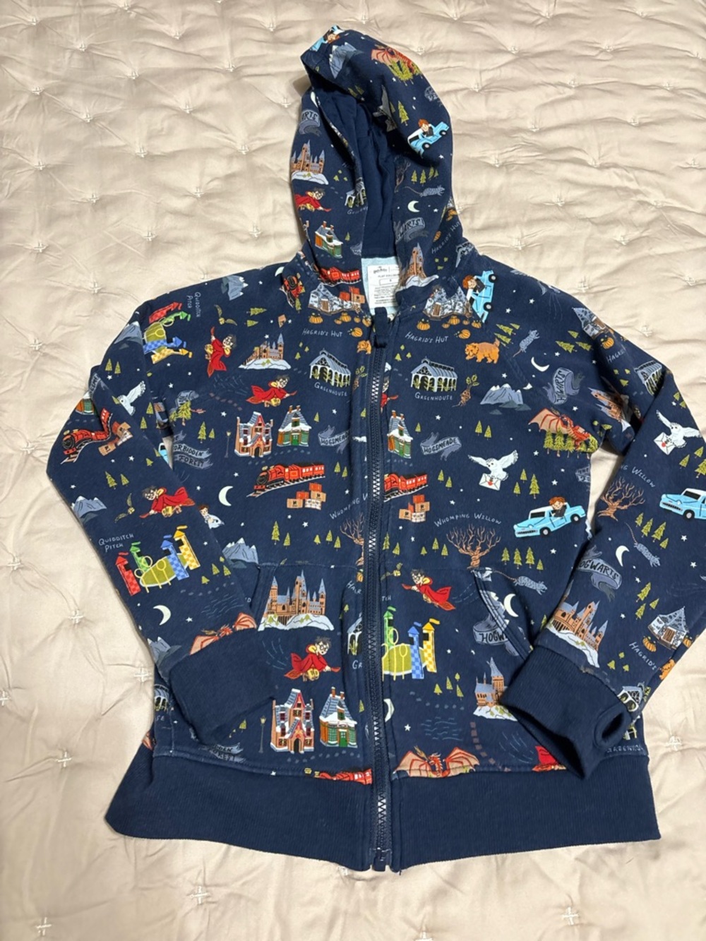 Little Sleepies Harry Potter zip up hoodie size 8